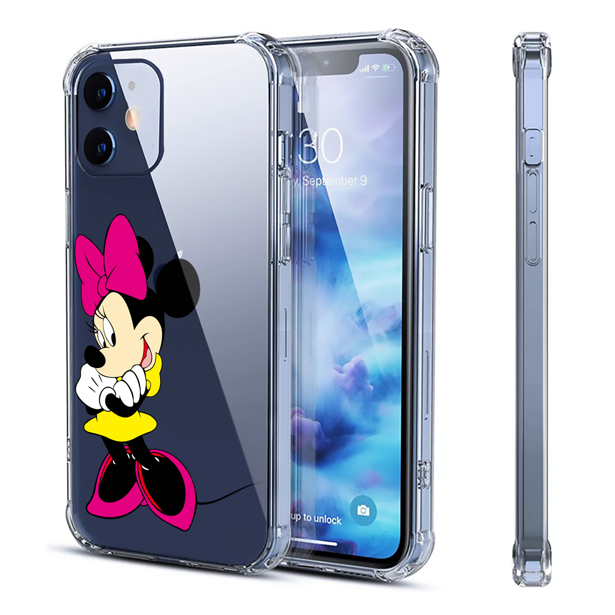 （画像用） ミッキーマウス Mickey Mouse 【iPhone 12シリーズ対応】透明スマホケース（クリアソフトケース）
